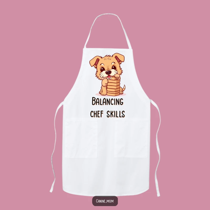 Funny Terrier Biscuit Balance Apron: Chef Dog, Kitchen Humor Gift