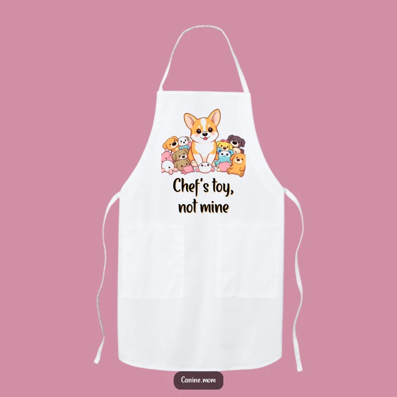 Funny Corgi Toy Pile Apron: Cook with Corgi Cheer, Adorable Funny Gift for Pet Chefs