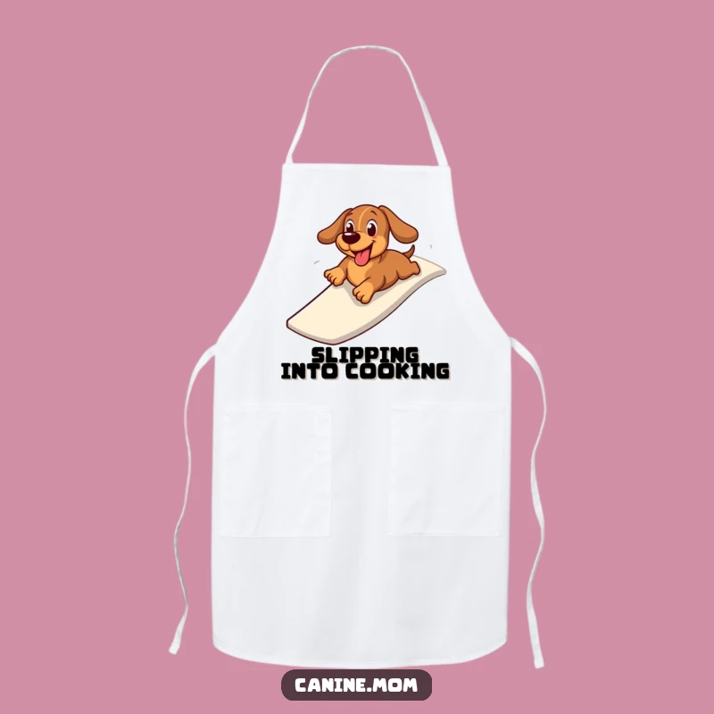 Funny Dachshund Slide Apron: Cheerful Wiener Chef, Kitchen Humor Gift