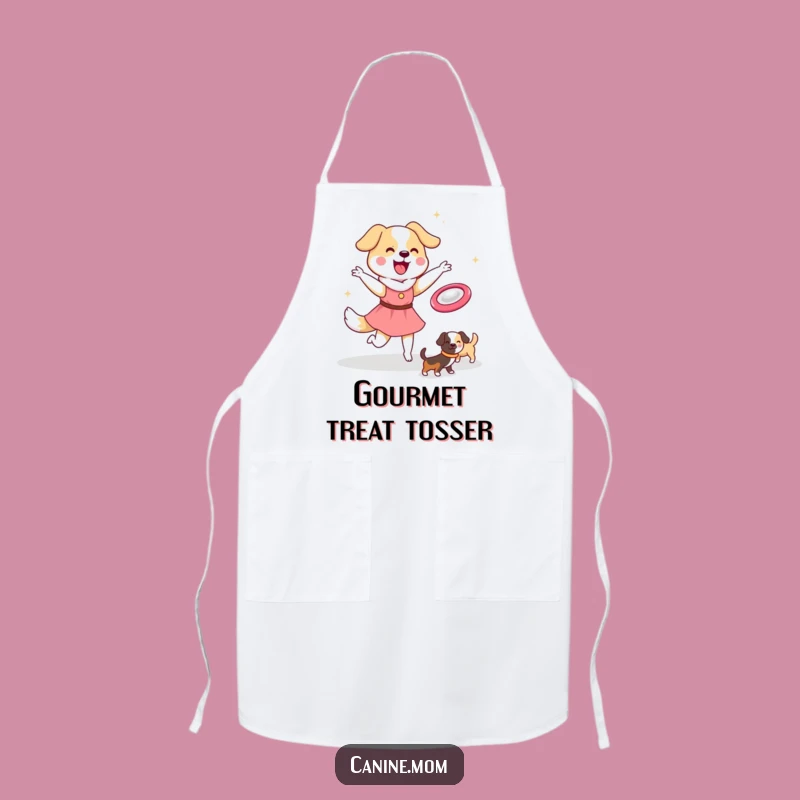 Funny Dog Lady Frisbee Apron: Kawaii Kitchen Play, Perfect Gift