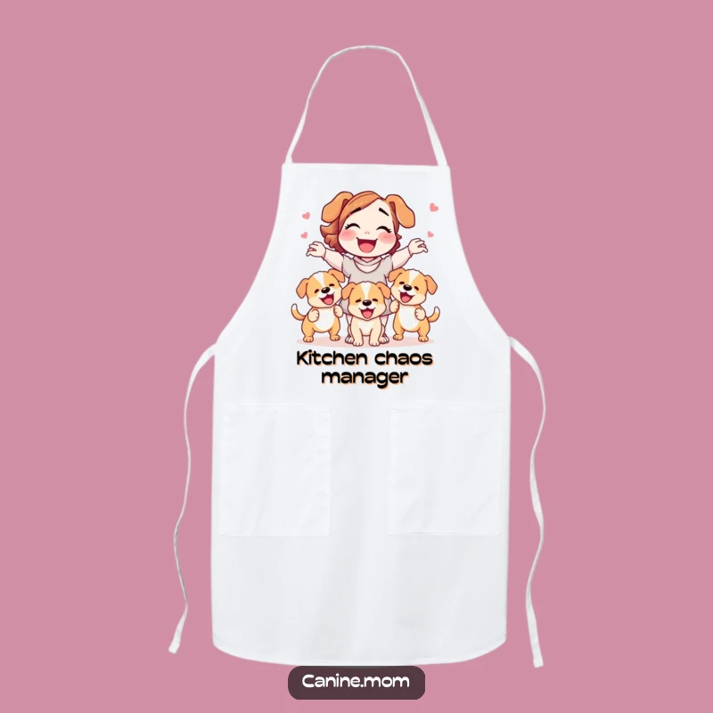 Funny Dog Lady Juggling Puppies Apron: Tame the Chaos in the Kitchen - Ideal Funny Gift!