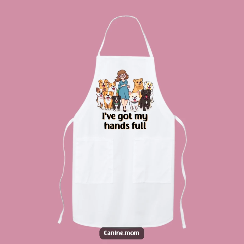 Funny Dog Lady Parade Apron: Durable Happy Dog Walker Kitchen Accessory Gift