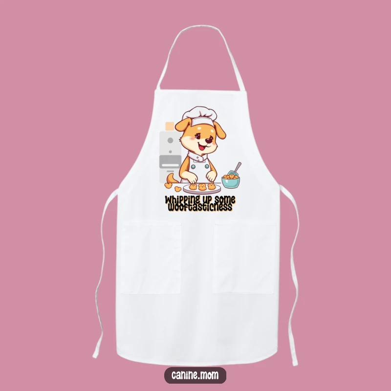 Funny Dog Lady Chef Apron: Adorable Pup Cookie Baker Kitchen Accessory Gift