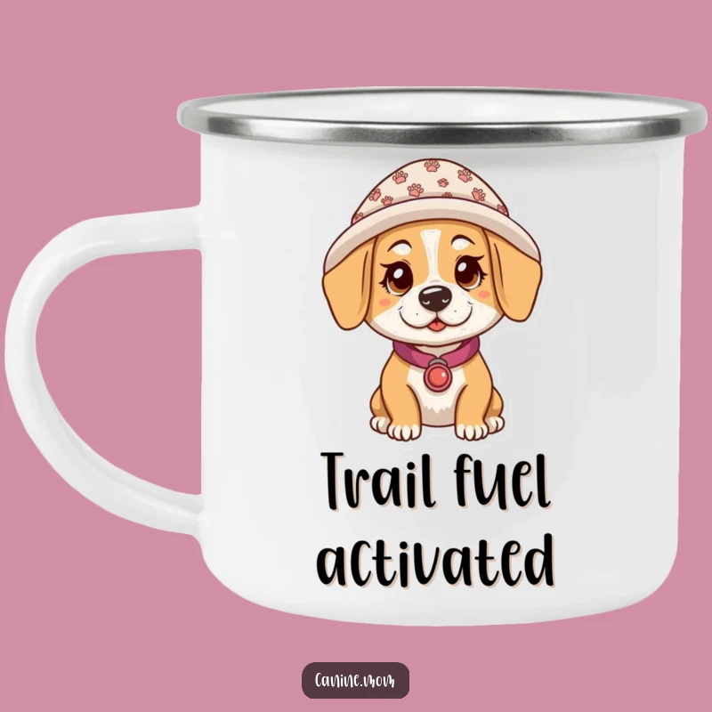 Adventure Ready Funny Dog Lady Paw Print Hat Camping Mug: Outdoor Humor Gift