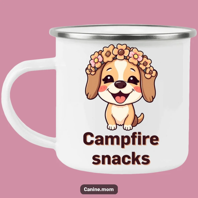 Funny Dog Lady Camping Mug: Joyful Biscuit Crown, Durable & Hilarious Outdoor Companion
