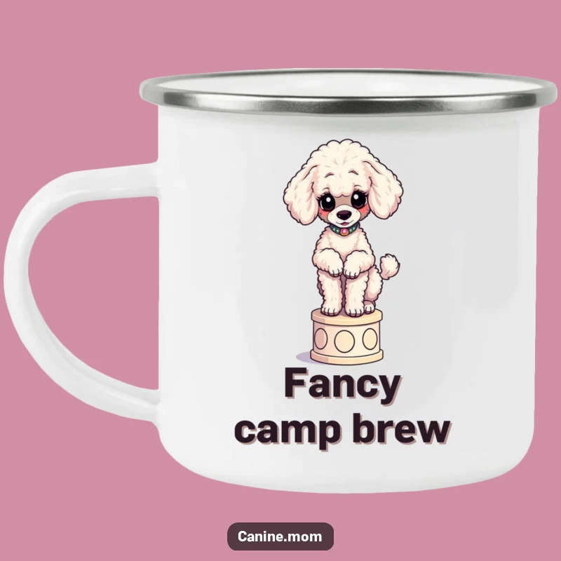 Funny Poodle Camping Mug - Elegant Pedestal Pose Gift