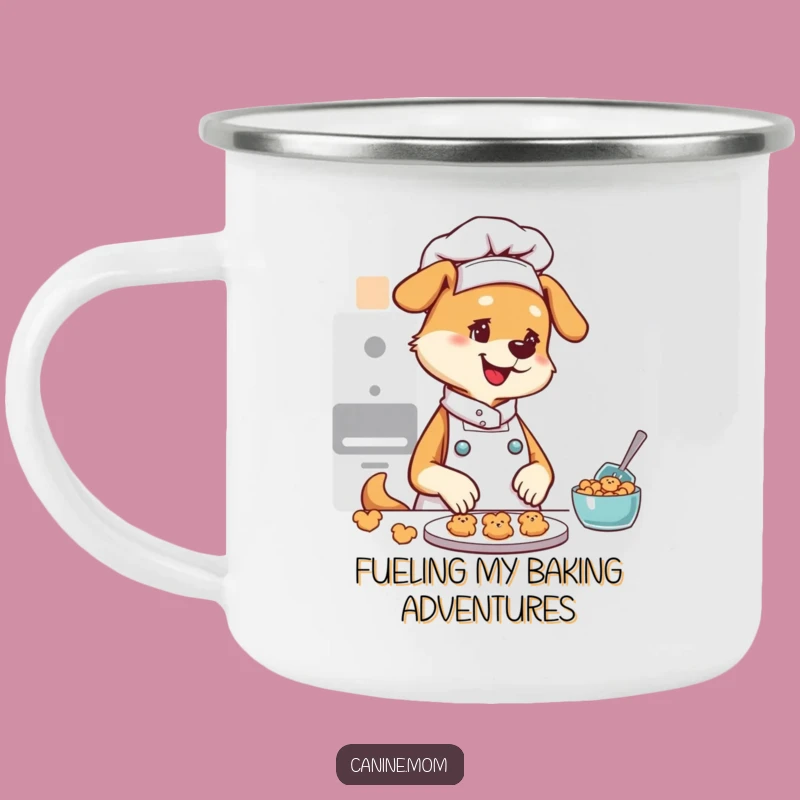 Funny Dog Lady Chef Camping Mug: Durable Pup Cookie Baker Campfire Cup Gift