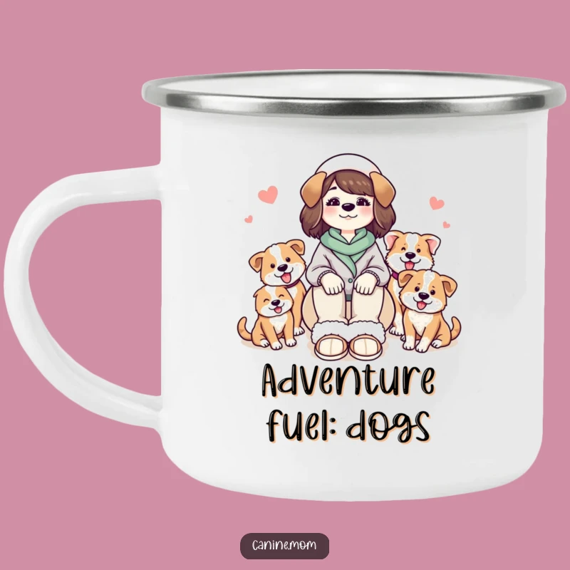 Funny Dog Lady Cozy Slippers Camping Mug: Adventure with Your Pups Hilariously