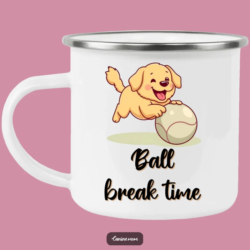 Funny Golden Retriever Camping Mug - Giant Ball Fetch Adventure Gift