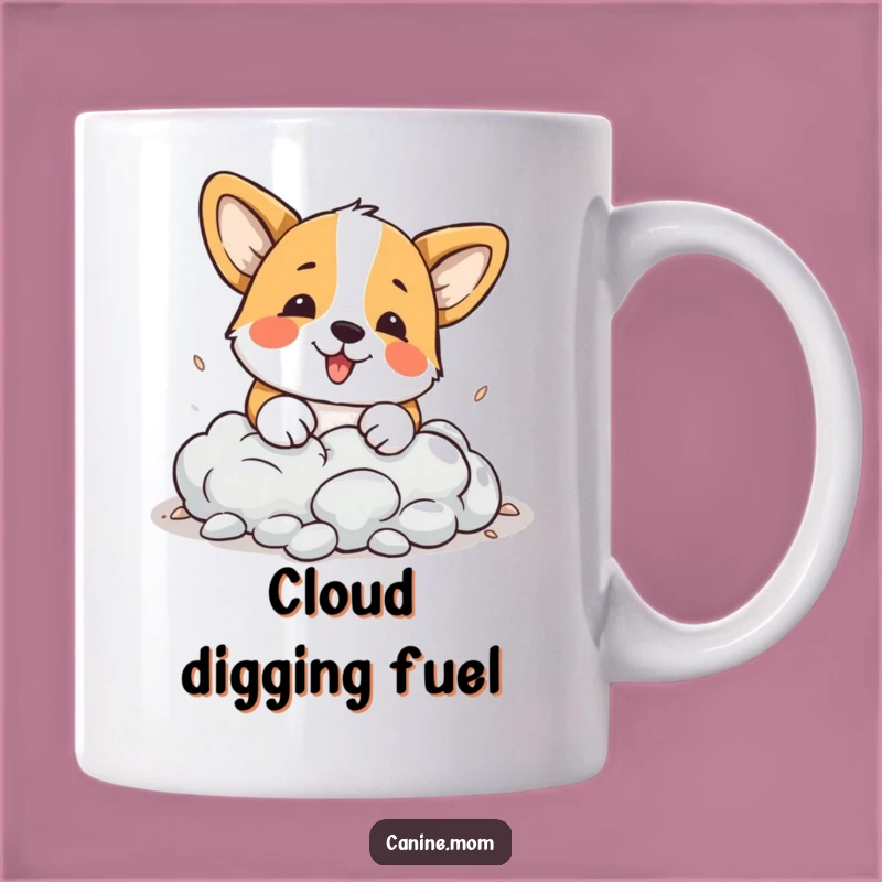 Funny Corgi Cloud Digging Mug - Whimsical Dog Lover's Perfect Gift