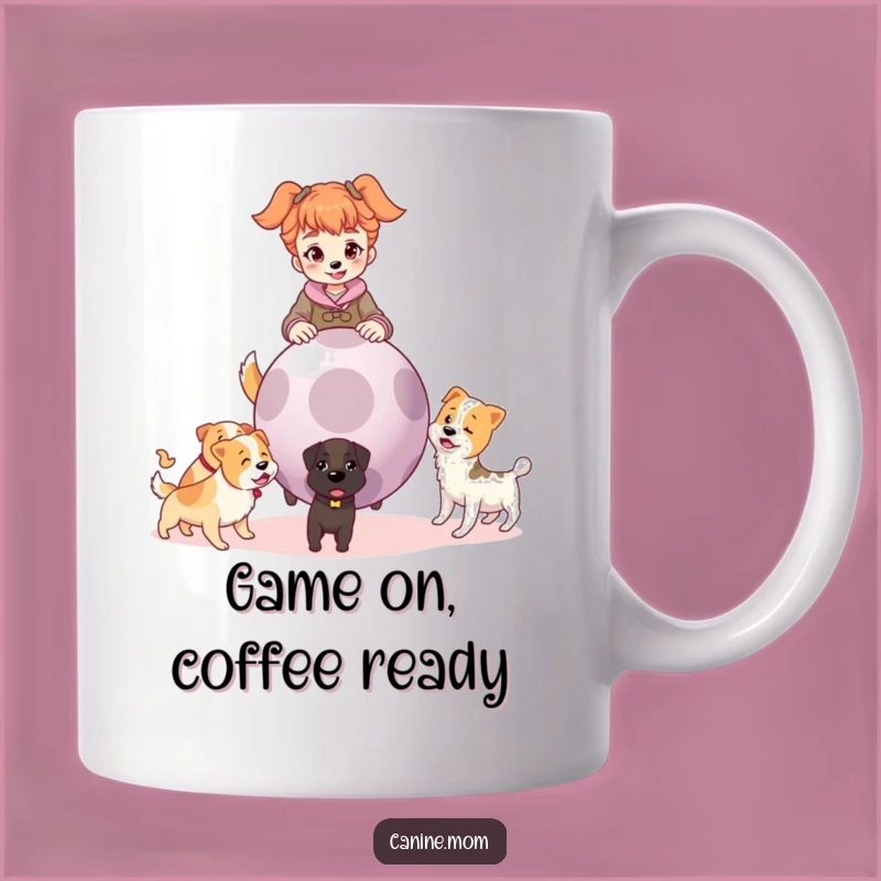 Funny Dog Lady Fetch Master Mug: Energetic Pup Ball Player Gift