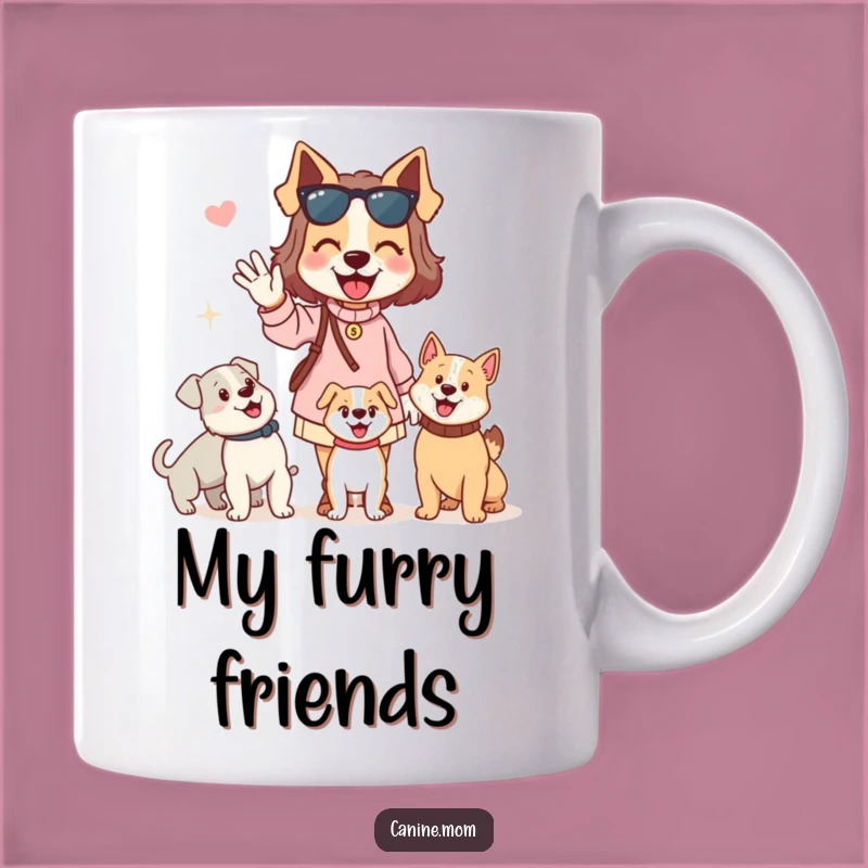 Funny Dog Lady Mug: Enthusiastic Waving Hello to Dogs, Perfect Gift for Social Dog Lovers