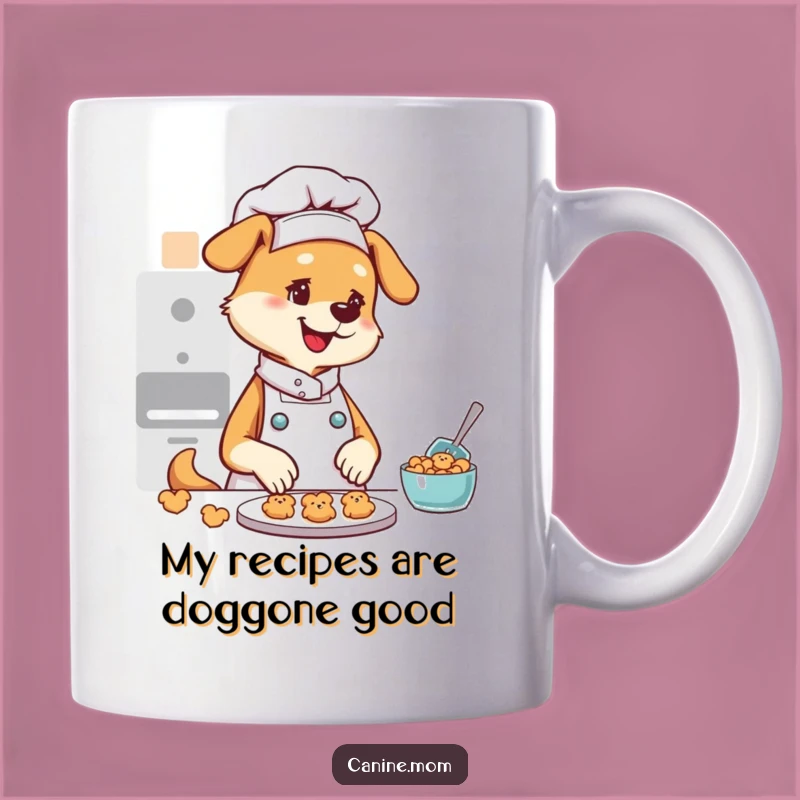 Funny Dog Mom Chef Mug: Adorable Dog Lady Baking Cute Dog Cookies Gift