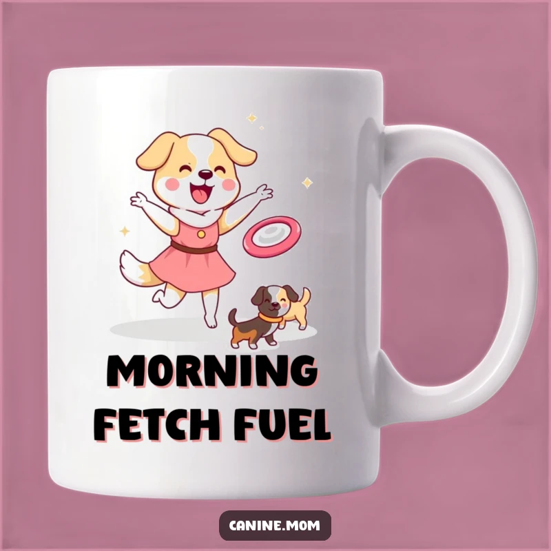 Funny Dog Lady Frisbee Mug: Kawaii Pup Pal Playtime, Perfect Gift