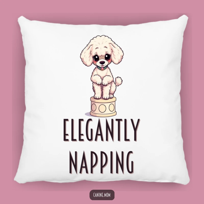 Cozy Funny Poodle Pillow - Elegant Pedestal Pup Comfort Gift