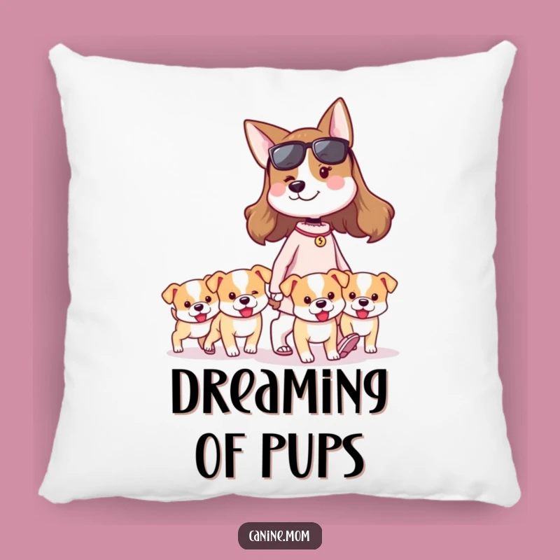Funny Dog Lady Pillow: Proudly Walking Tiny Puppies, Comfy & Hilarious Home Decor Accent