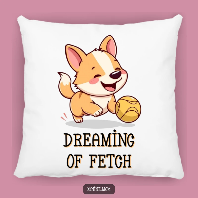 Funny Dog Pillow: Cozy Comfort with a Joyful Ball-Chasing Pup