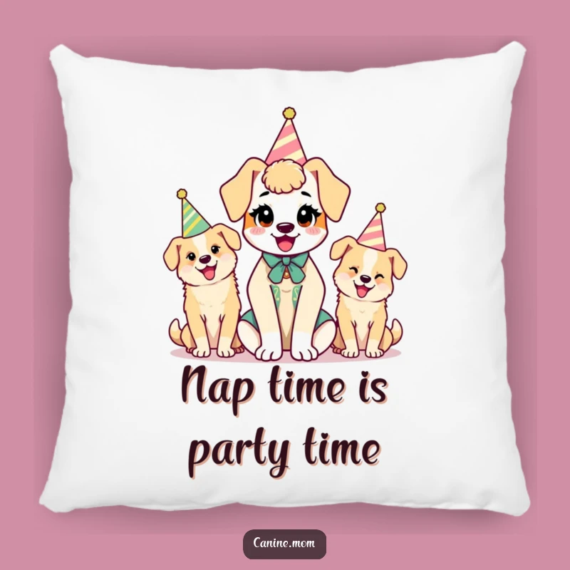 Soft Funny Kawaii Dog Lady Pillow: Party Pups Comfort - Cute Funny Gift!