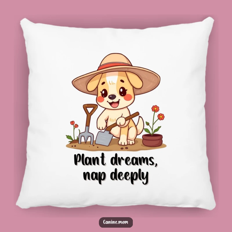 Funny Dog Gardening Pillow: Comfy & Cheerful Home Decor