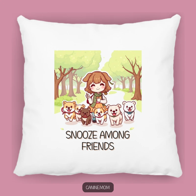 Funny Dog Lady Park Pillow: Soft Kawaii Dog Cushion, Adorable Gift