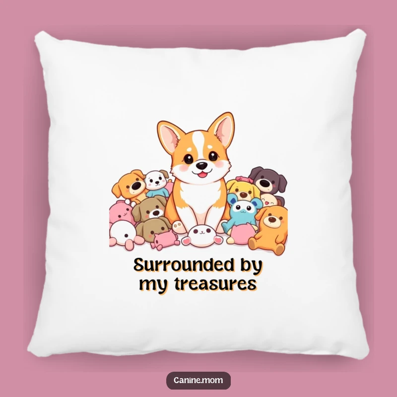 Funny Corgi Toy Pile Pillow: Cozy Corgi Companion, Charming Funny Gift for Corgi Fans