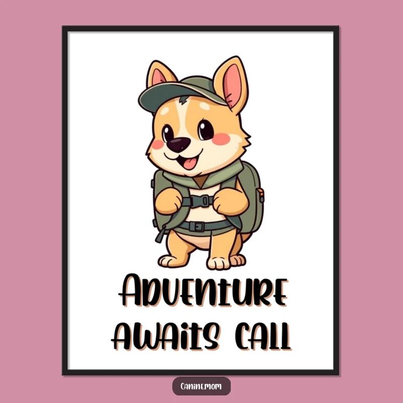 Funny Adventure Dog Digital Art - Wanderlust Wall Decor Gift