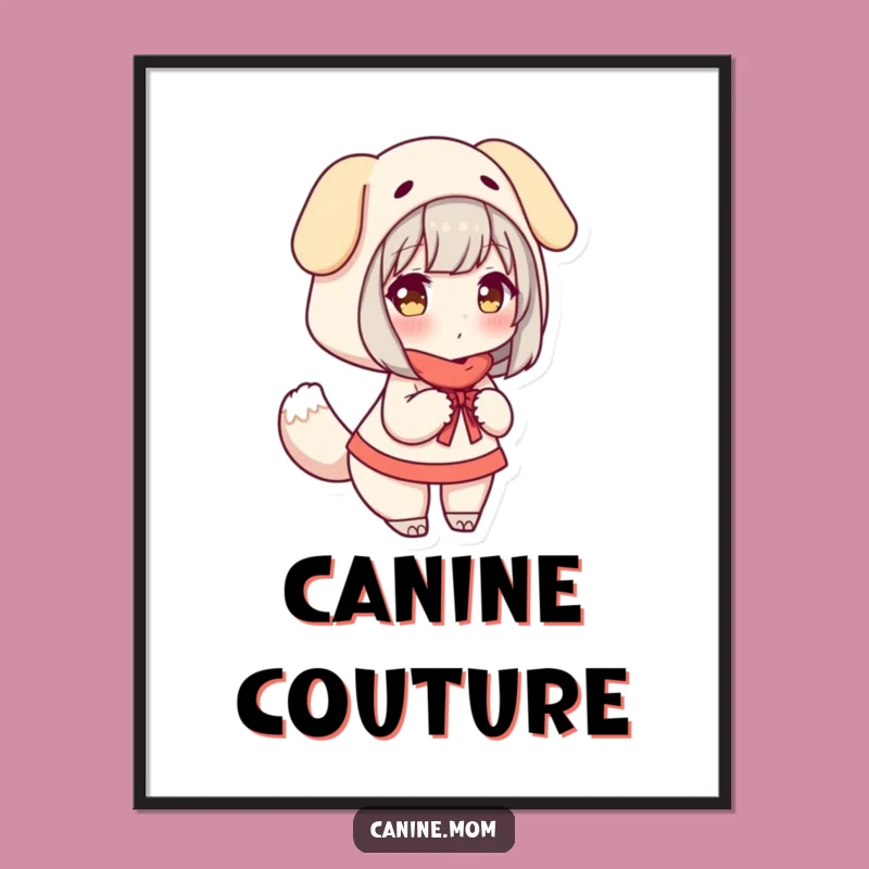Funny Digital Art Print: Woman as Dog Costume - Instant Download