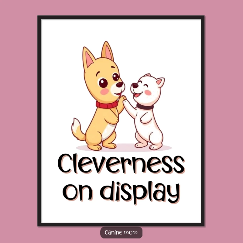 Funny Kawaii Dog Lady Digital Art: Training Triumph - Instant Funny Gift!