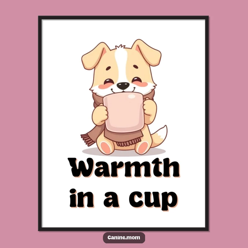 Funny Cozy Dog Digital Art: Warm and Cheerful Wall Decor