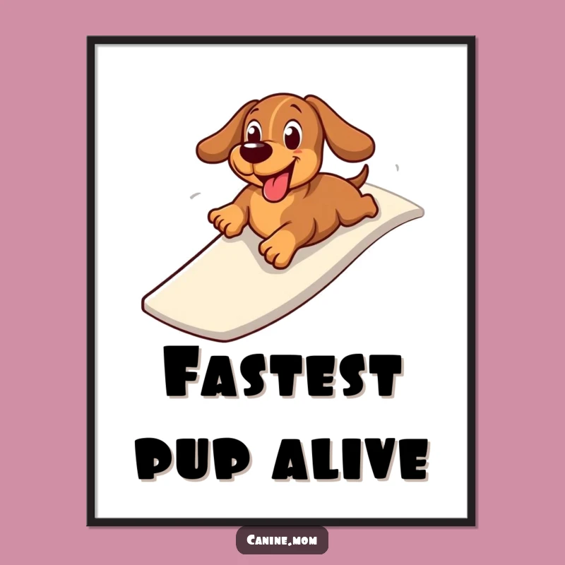 Funny Dachshund Slide Digital Print: Cheerful Wiener Dog Art, Instant Hilarious Decor