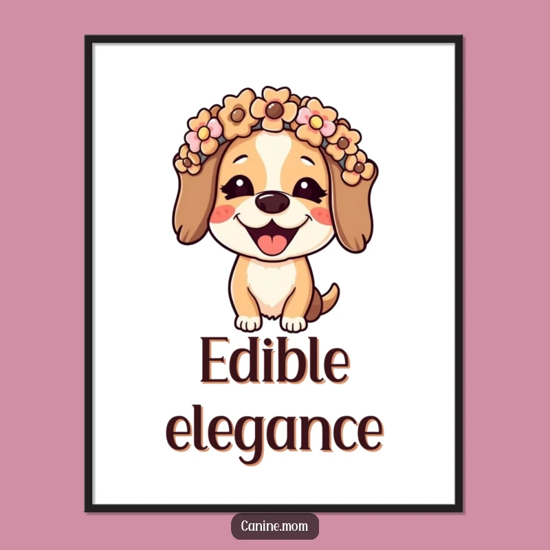 Funny Dog Lady Digital Art Print: Joyful Biscuit Crown, Instant Download Art for Dog Lovers