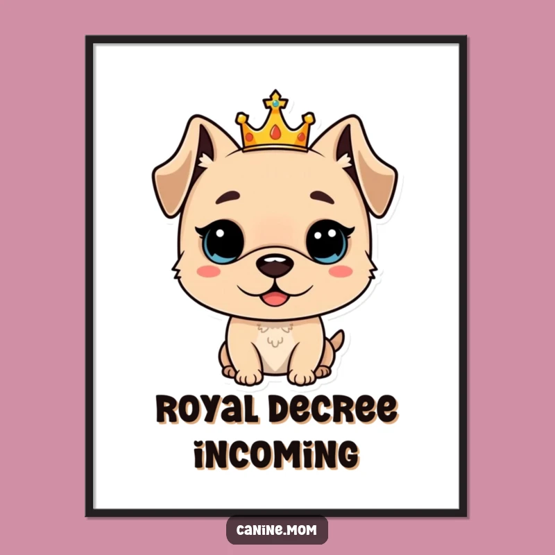 Funny Regal Dog Digital Art - Majestic Canine Wall Decor Gift
