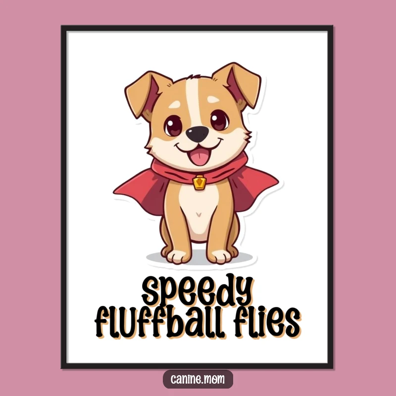 Funny Superhero Dog Digital Art: Dynamic Wall Decor for Action Lovers