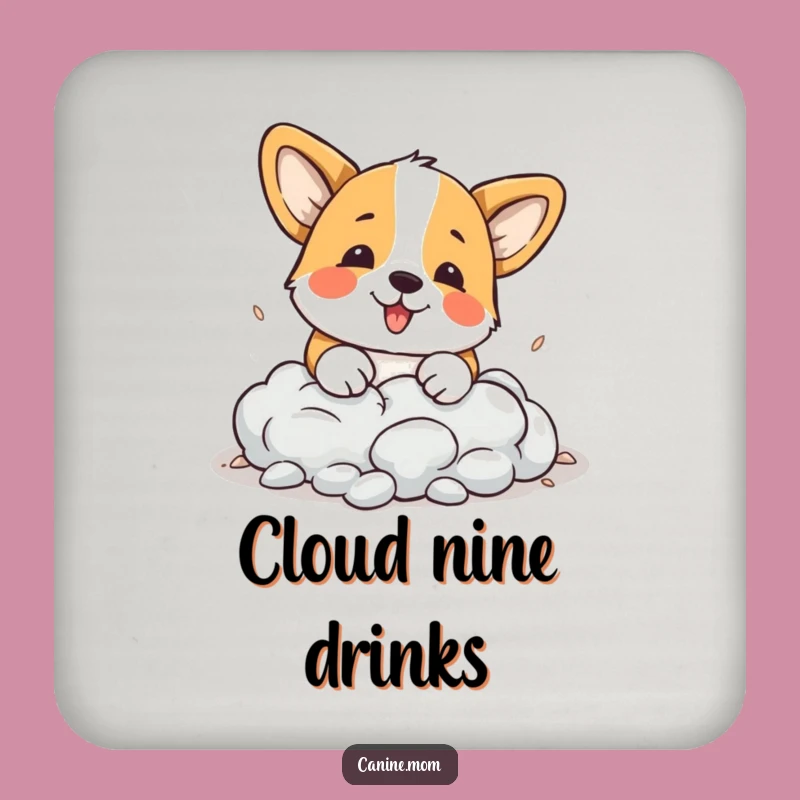Funny Corgi Cloud Coasters - Whimsical Dog Drink Protector Gift