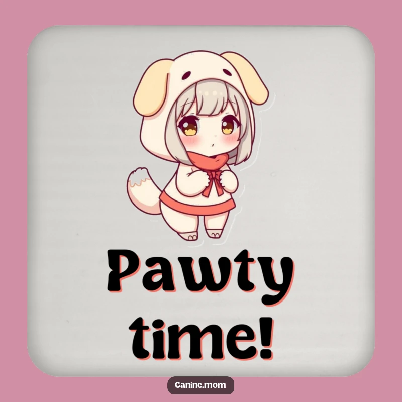 Funny Dog Costume Coasters (Set of 4) - Woman Dressed as Dog Gift