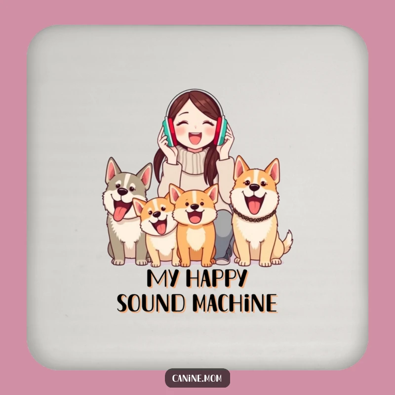 Funny Earmuff Dog Lover Drink Coasters: Hilarious Protection for Surfaces from Barking Dog Fans