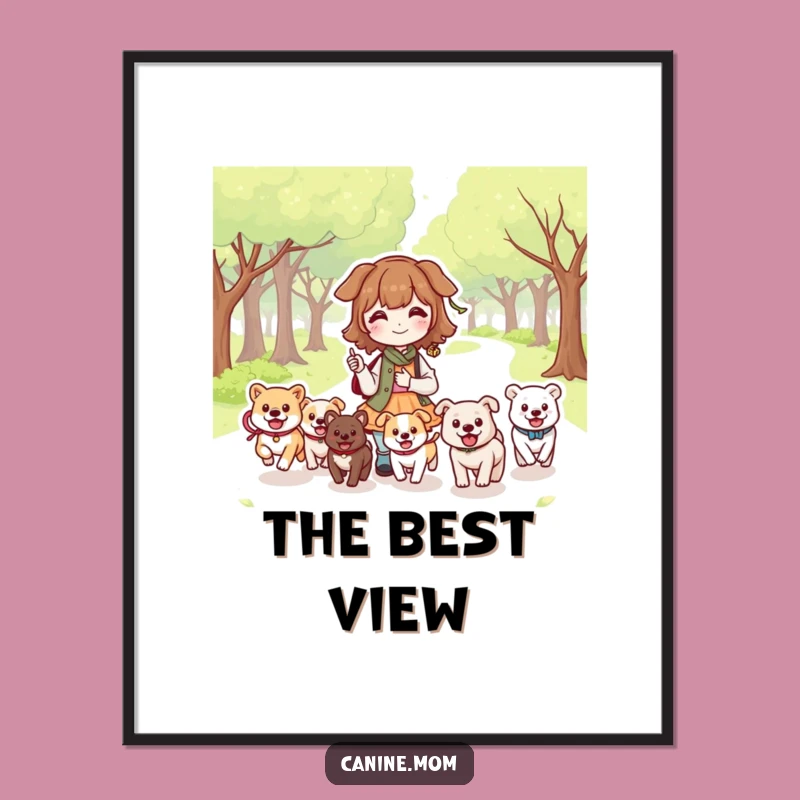 Funny Dog Lady Park Poster: Kawaii Dog Art, Perfect Gift