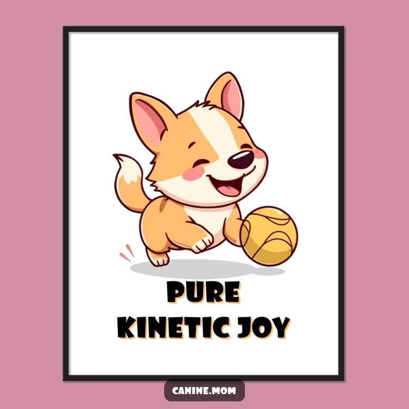 Funny Dog Poster: Joyful Chase Scene, Perfect Wall Art Gift