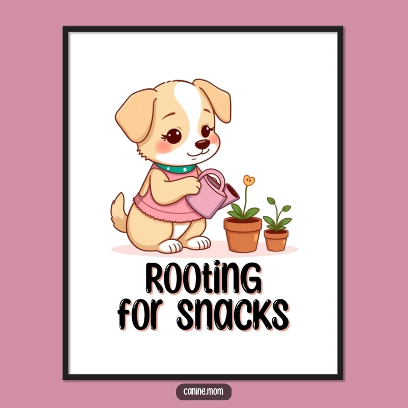Funny Dog Treat Plant Poster - Whimsical Art for Dog Lovers