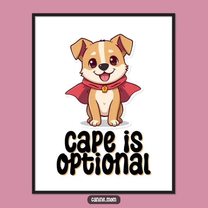 Funny Superhero Dog Poster: Inspirational Wall Art for Action-Packed Spaces