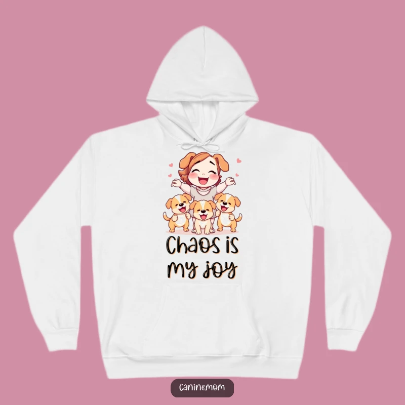 Cozy Funny Dog Lady Juggling Puppies Hoodie: Warm Hugs & a Puppy-Filled Funny Gift