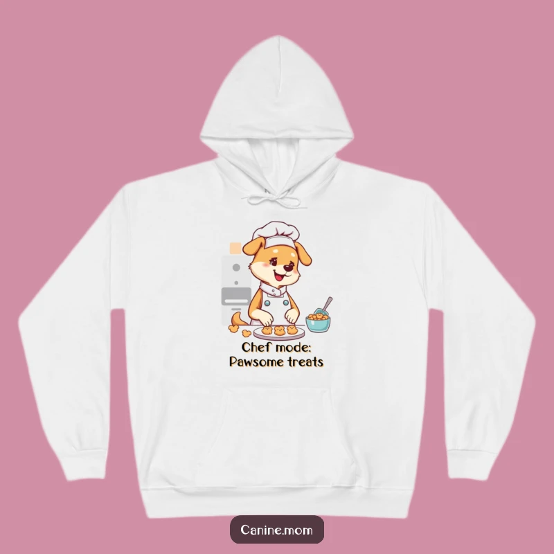 Cozy Funny Dog Lady Chef Hoodie: Warm Pup Cookie Baker Sweatshirt Gift