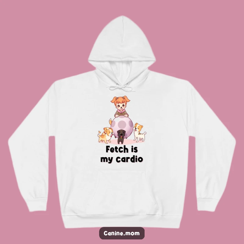 Cozy Funny Dog Lady Fetch Hoodie: Warm Pup Ball Player Sweatshirt Gift