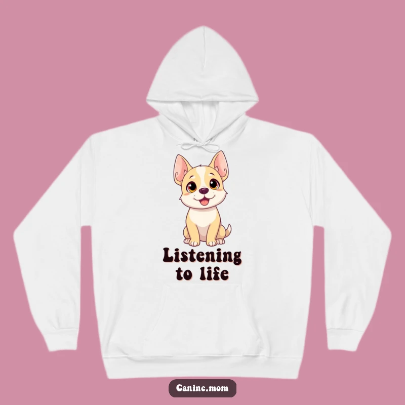 Funny Dog Listening Hoodie: Cozy Comfort for the Eager Ear, Gift