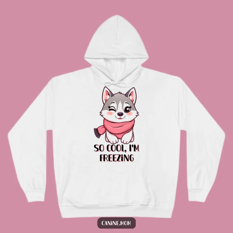 Funny Husky Scarf Wink Hoodie - Cozy Up with Playful Style!