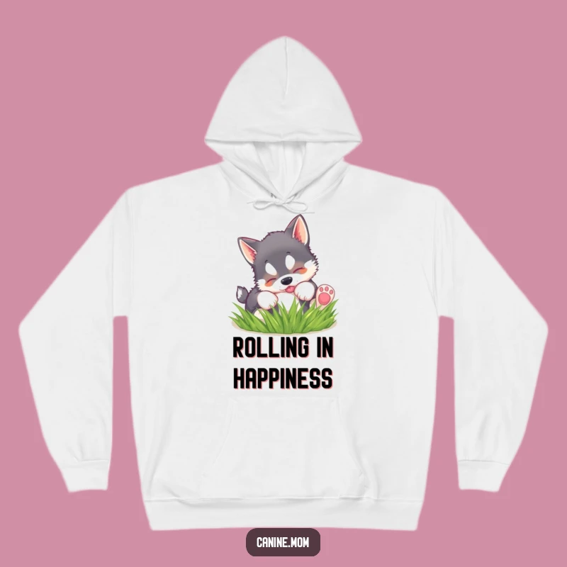 Cozy Funny Husky Puppy Grass Hoodie: Warmth and Whimsy Together
