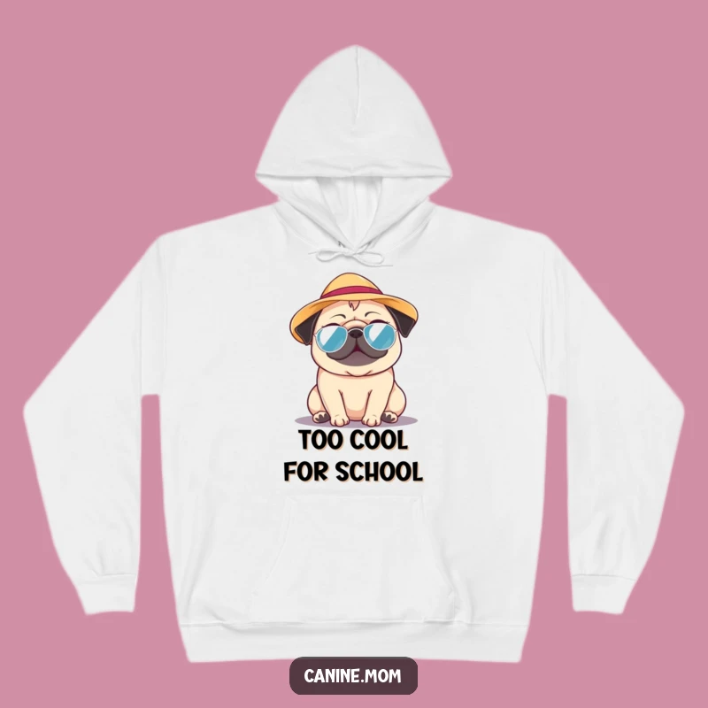 Funny Pug Sun Hat Hoodie: Cozy Summer Pug Apparel, Perfect Funny Gift for Pug Owners