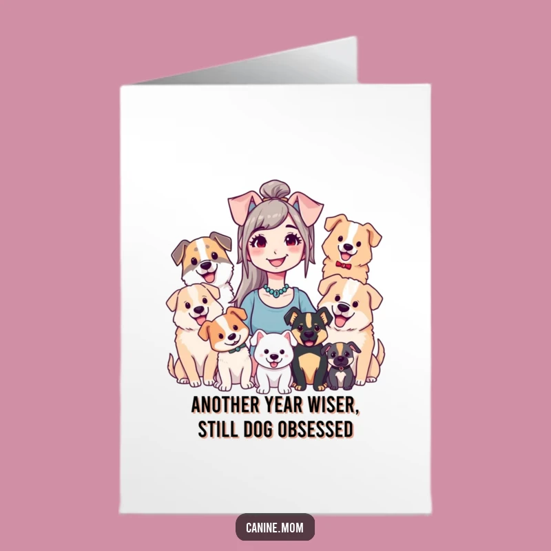 Free Printable Dog Lover Birthday Card: Funny Dog Lady Design for a Joyful Downloadable Gift