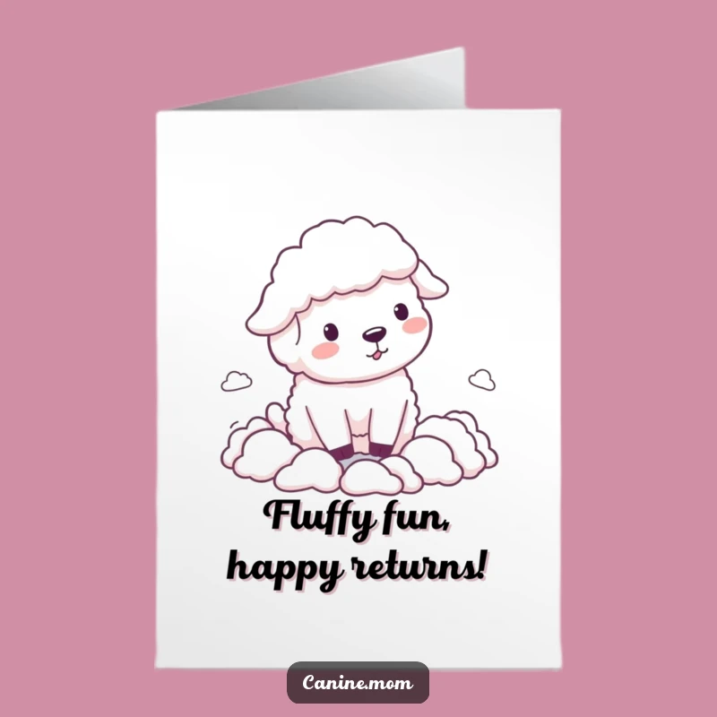 Free Printable Birthday Card: Funny Sheepdog Herding Clouds, Your Go-To Downloadable Gift!