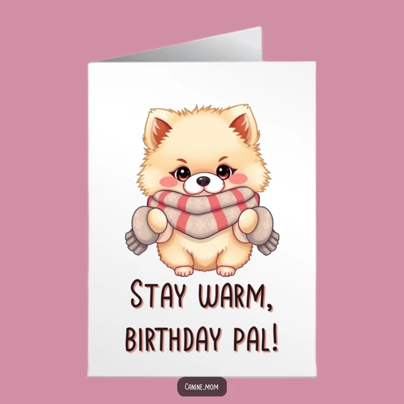 Free Printable Birthday Card: Cozy Pom - Funny Downloadable Winter Gift!